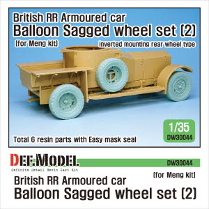 DW30044 1/35 British RR Armoured car balloon Sagged Wheel set- Late ( for Meng 1/35)