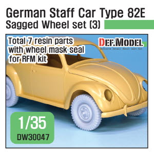 [사전 예약 ~10/4일] DW30047 1/35 WW2 German Staff Car Type 82E Sagged Wheel set 03 ( for RFM 1/35)