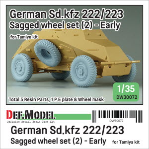 DW30072 1/35 WW2 German Sd.kfz 222/223 Sagged wheel set(2) - Early (for Tamiya 1/35)