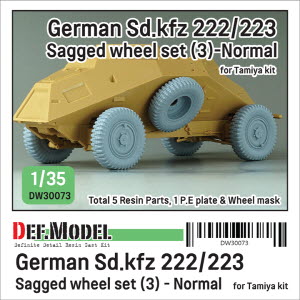 DW30073 1/35 WW2 German Sd.kfz 222/223 Sagged wheel set(3) - Normal (for Tamiya 1/35)