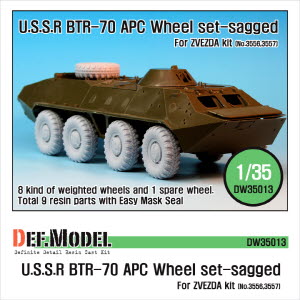 [사전 예약 ~10/4일] DW35013 1/35 BTR-70 APC Sagged Wheel set (for Zvezda 1/35)