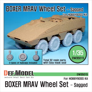 [사전 예약 ~10/4일] DW35015 1/35 GTK Boxer MRAV Sagged Wheel set (for Hobbyboss 1/35)