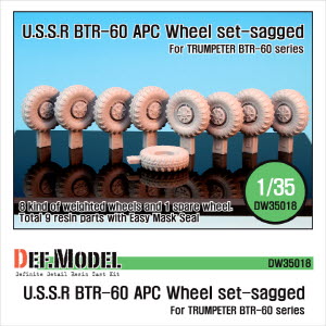 DW35018 1/35 BTR-60 APC Sagged Wheel set (for Trumpeter 1/35)