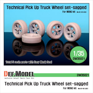 [사전 예약 ~10/4일] DW35021 1/35 Technical Pick up Truck Sagged wheel set (for Meng 1/35)