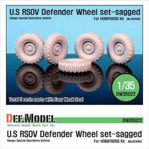 [사전 예약 ~10/4일] DW35022 1/35 U.S RSOV Defender Sagged wheel set (for Hobbyboss 1/35)