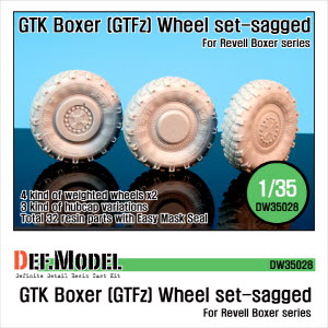 [사전 예약 ~10/4일] DW35028 1/35 GTK Boxer (GTFz) Sagged Wheel set (for Revell 1/35)