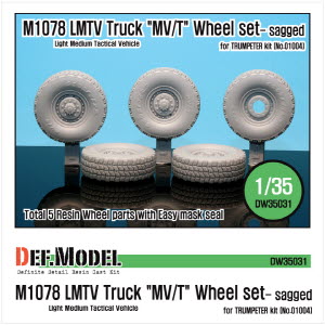 DW35031 1/35 M1078 LMTV Truck \"MV/T\" Sagged Wheel set (for Trumpeter 1/35)