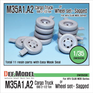 DW35036 1/35 M35A2 GY sagged Tire set (for AFV CLUB M35A1~A2)