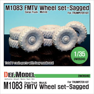[사전 예약 ~10/4일] DW35040 1/35 M1083 FMTV Truck Mich.XL Sagged Wheel set (for Trumpeter)