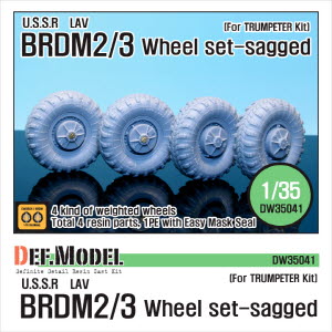 [사전 예약 ~10/4일] DW35041 1/35 BRDM-2 Sagged Wheel set (for Trumpeter 1/35)