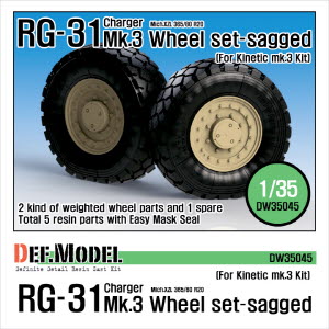 [사전 예약 ~10/4일] DW35045 1/35 RG-31 Mk.3 Sagged Wheel set (for Kinetic 1/35)