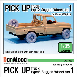 [사전 예약 ~10/4일] DW35051 1/35 Pick up Type 2 Truck Sagged wheel set 1 (for Meng VS004 1/35)