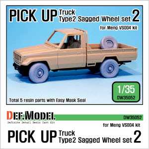 [사전 예약 ~10/4일] DW35052 1/35 Pick up Type 2 Truck Sagged wheel set 2 (for Meng VS004 1/35)