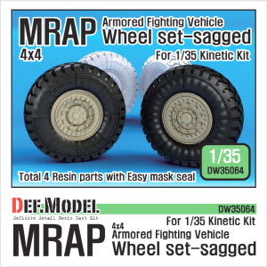 [사전 예약 ~10/4일] DW35064 1/35 U.S MRAP M-pro Sagged wheel set (for Kinetic 1/35)