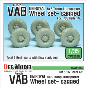 DW35069 1/35 French VAB Sagged Wheel set 2-Uniroyal ( for Heller 1/35 6 wheel included)