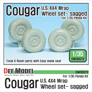 [사전 예약 ~10/4일] DW35072 1/35 U.S. Cougar 4X4 Mrap Sagged Wheel set ( for Panda 1/35 )