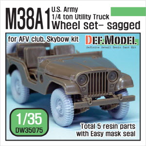 [사전 예약 ~10/4일] DW35075 1/35 U.S M38A1 4X4 truck Sagged Wheel set ( for AFV club 1/35)