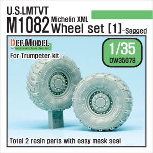 DW35078 1/35 U.S. M1082 LMTVT Mich. Sagged Wheel set-1 ( for Trumpeter 1/35)