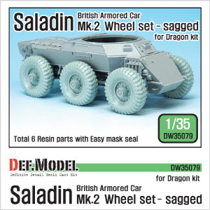 [사전 예약 ~10/4일] DW35079 1/35 British Saladin MK.II Sagged Wheel set ( for Dragon 1/35)