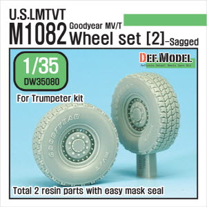 DW35080 1/35 U.S. M1082 LMTVT GY Sagged Wheel set-2 ( for Trumpeter 1/35)