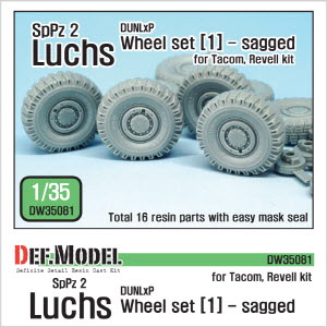 [사전 예약 ~10/4일] DW35081 1/35 German Luchs 8X8 Dunlxp Sagged Wheel set-1 ( for Tacom,Revell 1/35)