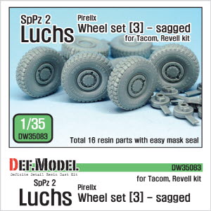 [사전 예약 ~10/4일] DW35083 1/35 German Luchs 8X8 Pirxlli Sagged Wheel set-3 ( for Tacom,Revell 1/35)