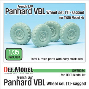 DW35084 1/35 French Panhard VBL LAV Sagged Wheel set-1( for Tiger model 1/35)