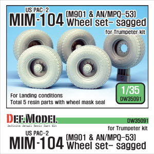DW35091 1/35 US MIM-104 M901 & AN/MPQ-53 Wheel set - Sagged ( for Trumpeter 1/35)