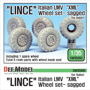 DW35092 1/35 Italian LMV Lince \"XML\" Sagged Wheel set ( for Italeri 1/35)