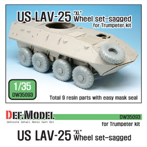 DW35093 1/35 US LAV-25 \"XL\" Sagged Wheel set ( for Trumpeter 1/35)