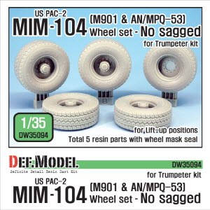 [사전 예약 ~10/4일] DW35094 1/35 US MIM-104 M901 & AN/MPQ-53 Wheel set - No sagged 발사상태용(for Trumpeter 1/35 )