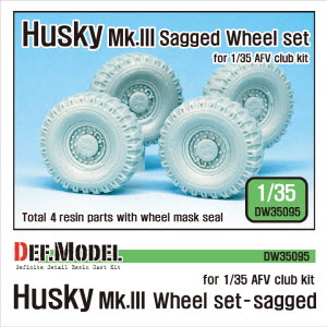 [사전 예약 ~10/4일] DW35095 1/35 US Mrap Husky. MK.III sagged wheel set for AFV club kit