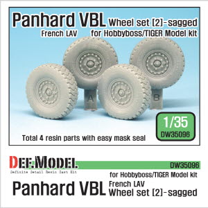 DW35096 1/35 French Panhard VBL LAV Sagged Wheel set-2(for Tiger model,Hobbyboss 1/35)