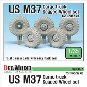 DW35097 1/35 U.S. M37 Cargo truck Sagged Wheel set ( for Roden 1/35)