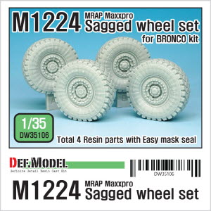 DW35106 1/35 U.S M1224 MRAP M-pro Sagged wheel set (for Bronco 1/35)