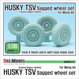 [사전 예약 ~10/4일] DW35111 1/35 UK Husky TSV Sagged wheel set ( for Meng 1/35)
