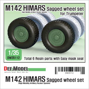 [사전 예약 ~10/4일] DW35112 1/35 M142 HIMARS Sagged wheel set ( for Trumperter 1/35 kit)