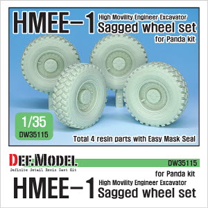 [사전 예약 ~10/4일] DW35115 1/35 US HMEE-1 Sagged wheel set ( for Panda 1/35)