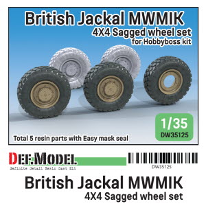 DW35125 1/35 British Jackal MWMIK 4x4 Sagged wheel set (for Hobbyboss 1/35)