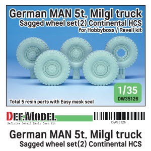 DW35126 1/35 German Man 5t. Mil gl Truck Sagged Wheel set(2) ( for Hobbyboss/Revell 1/35)