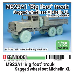 DW35130 1/35 M923A1 \'BIG FOOT\' Truck Michelin XL Sagged Wheel set (for Llovekit, Italeri 1/35)