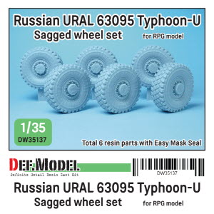 [사전 예약 ~10/4일] DW35137 1/35 Russian URAL 63095 Typhoon-U Sagged wheel set ( for RPG model 1/35)