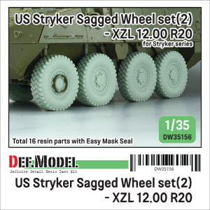 DW35156 1/35 US M1126 Stryker XZL Sagged wheel set (2) (for Stryker series 1/35)