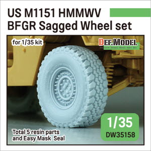 [사전 예약 ~10/4일] DW35158 1/35 US HMMWV BFGR Sagged wheel set (for 1/35 ) -Retool