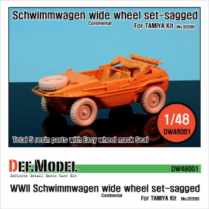 DW48001 1/48 WW2 Schwimmwagen Wide Wheel set (for Tamiya 1/48)