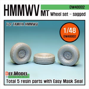 [사전 예약 ~10/4일] DW48002 1/48 HMMWV MT Sagged Wheel set (for Tamiya 1/48)