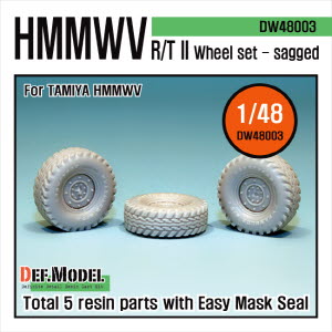 [사전 예약 ~10/4일] DW48003 1/48 HMMWV Sagged Wheel set (for Tamiya 1/48)