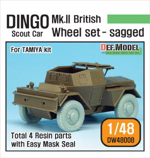 [사전 예약 ~10/4일] DW48008 1/48 British Armored Scout Car "DINGO" Mk.II Wheel set (for Tamiya 1/48)