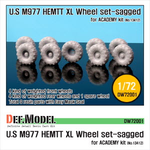 [사전 예약 ~10/4일] DW72001 1/72 M977 HEMTT "XL" Sagged Wheel set (for ACADEMY 1/72)