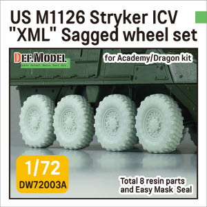 [사전 예약 ~10/4일] DW72003A 1/72 US M1126 Stryker ICV "XML" Sagged wheel set (for Academy/Dragon 1/72) -Retool